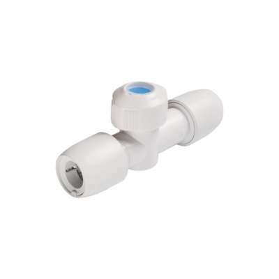 Hep2O Hot And Cold Shut Off Valve White 15mm Hx37/15W from B&Q