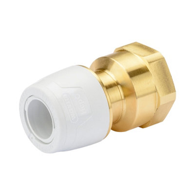 Hep2O G5 Brass Adaptor 15mmx3/4" Pushfit/ Female White Plastic Plumbing Fitting Klb24-15 from B&Q