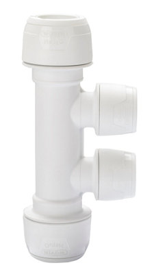 Hep2O Keyless 2-Port Manifold 22X15mm Pushfit/ Pushfit Sameside White Plastic Plumbing Fitting Kl88B-22 from B&Q