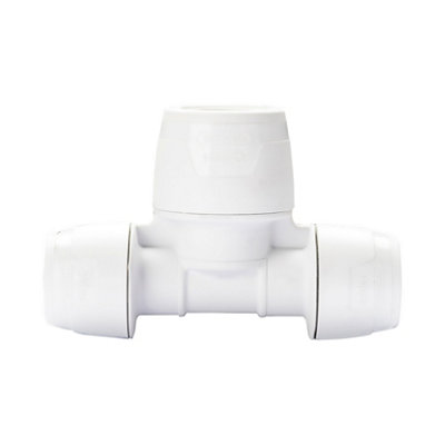 Hep2O G5 Tee Reduced Ends 10X10X15mm White Plastic Plumbing Fitting Kl18-15 from B&Q