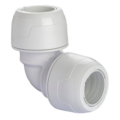 Hep2O Keyless Elbow 90 22mm White Plastic Plumbing Fitting Kl5-22 from B&Q