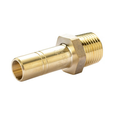 Hep2O Keyless Brass Adaptor 15mmx1/2" Spigot/ Male White Plastic Plumbing Fitting Kl31-15 from B&Q