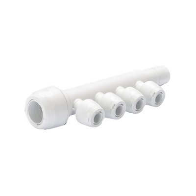 Hep2O G5 4-Port Manifold 22X10mm Pushfit/spigot Sameside White Plastic Plumbing Fitting Kl96-22 from B&Q