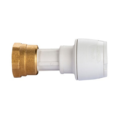 Hep2O Keyless Striaght Tap Connector 15mmx1/2" White Plastic Plumbing Fitting Kl25A-15 from B&Q