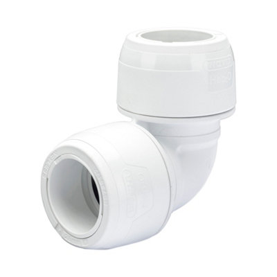 Hep2O Keyless Elbow 90 28mm White Plastic Plumbing Fitting Kl5-28 from B&Q