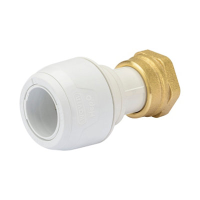 Hep2O Keyless Striaght Tap Connector 22mmx3/4" White Plastic Plumbing Fitting Kl25B-22 from B&Q