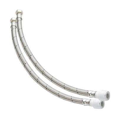 Hep2O Keyless Flexi Tap Connector 15mmx1/2" 500mm White Plastic Plumbing Fitting Kl225A-15 from B&Q