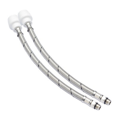 Hep2O Keyless Pair Flexi Monobloc 15mmxm12 300mm White Plastic Plumbing Fitting Kl125G-15 from B&Q