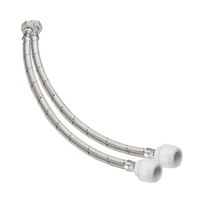Hep2O Keyless Flexi Tap Connector 22mmx3/4" 500mm White Plastic Plumbing Fitting Kl225B-22 from B&Q