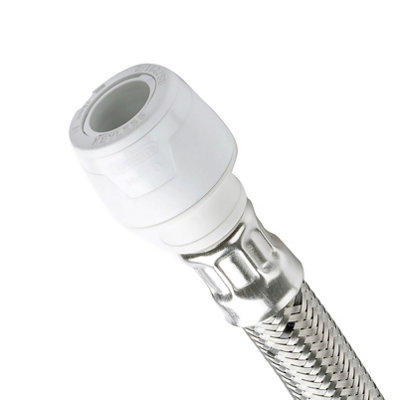 Hep2O Keyless Flexi Tap Connector 15X15mm 300mm White Plastic Plumbing Fitting Kl125H-15 from B&Q