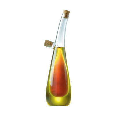 Oil & Vinegar Bottle Tear Drop Glass Duo Drizzler Cork Non-Drip Pourer Dispenser from B&Q