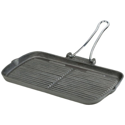 Rayware Typhoon Rectangular Cast Iron Chargriller 36Cm With Folding HandleBlack from B&Q