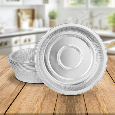 10 Pk Coppice Small Round Aluminium Foil Pie Dish For BakingServing & Food Storage 15 X 4Cm FreezerMicrowave & Oven Safe from B&Q