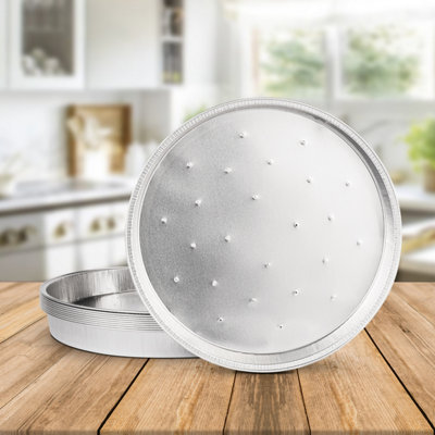 20 Pk Coppice Shallow Perforated Aluminium Foil Pie Dish For BakingServing & Food Storage 18X2Cm FreezerMicrowave & Oven Safe from B&Q