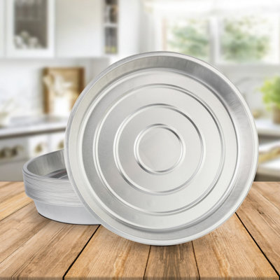 20 Pk Coppice Strong Round Aluminium Foil Pie Dish For BakingServing & Food Storage 26 X 26 X 4Cm FreezerMicrowave & Oven Safe from B&Q