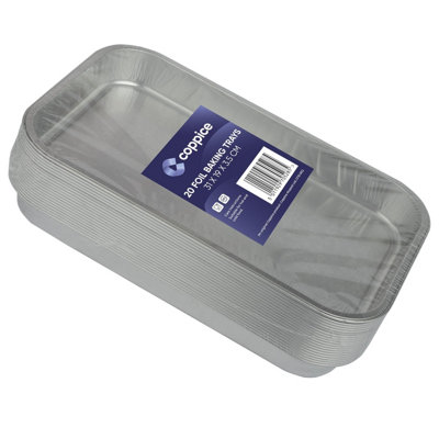 20 Pk Coppice Strong Aluminium Foil Trays For BakingBbqRoasting & Serving 31 X 19 X 3.5Cm FreezerMicrowave & Oven Safe from B&Q