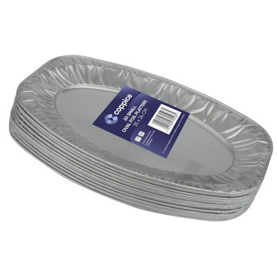 20 Pk Coppice Oval Aluminium Foil Platters For PartiesBuffets & Entertaining 35Cm X 24Cm Food Safe from B&Q