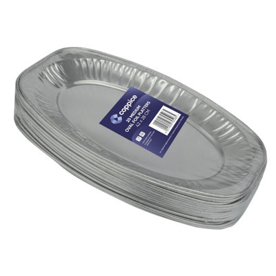 20 Pk Coppice Oval Aluminium Foil Platters For PartiesBuffets & Entertaining 42Cm X 28Cm Food Safe from B&Q