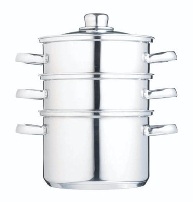 Kitchencraft Unisex Mid Grey Stainless Steel Three Tier Steamer (7"), Gift Boxed In 18Cm - Image 5