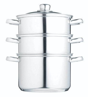 KitchenCraft 3 Tier 20cm Stainless Steel Food Steamer Pan Dishwasher Safe - Image 5