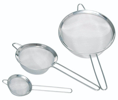 B&Q -  Set Of 3 Stainless Steel Fine Mesh Round Sieves
