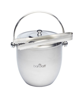 Barcraft Stainless Steel Ice Bucket With Lid And Tongs from B&Q