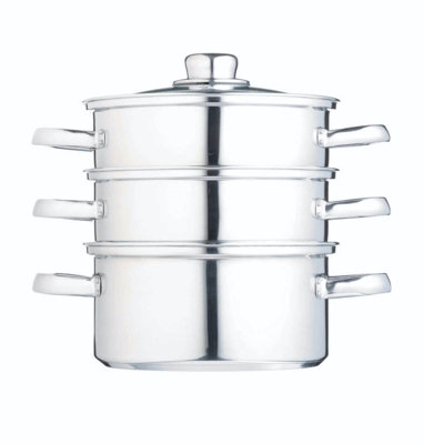 Kitchencraft Stainless Steel Three Tier Steamer Silver 21X18.8cm - Image 9