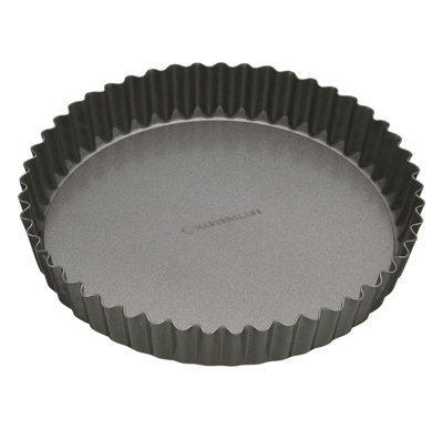 Masterclass Unisex Dark Grey Non-Stick Quiche Tin, Fluted Loose Base Tart Tin, Carbon Steel, 30Cm In - Image 6