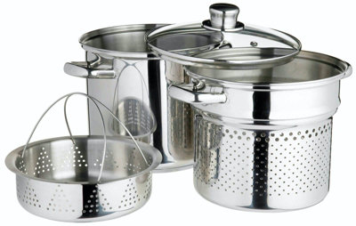Kitchencraft World Of Flavours Italian Pasta Pot With Steamer Insert from B&Q