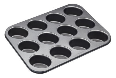 Rackhams Black Non-Stick Twelve Hole Friand Pan - Steel - Baking Tray - Image 6