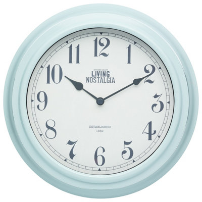 KitchenCraft Living Nostalgia Vintage Blue Wall Clock from B&Q