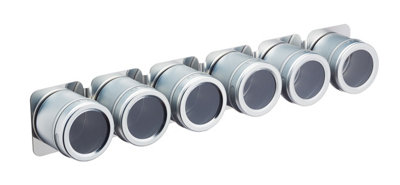 Masterclass 6 Jar Magnetic Spice Rack Wall Spices For Plate Mounted Kitchen - Image 5