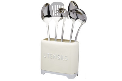 Kitchencraft Lovello Retro Texture Collection Utensil Tin With Modern Features