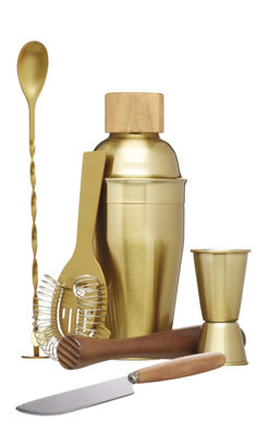 Barcraft 6 Piece Cocktail Making Tool Set, Gold Finish - Image 8