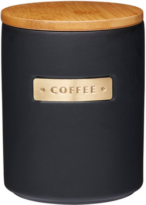 Masterclass Stoneware And Brass Effect Coffee Canister With Airtight Bamboo Lid from B&Q