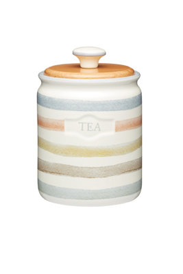 Kitchencraft Classic Collection Striped Ceramic Tea Caddy