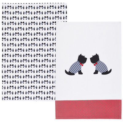 Kitchencraft Set Of 2 Westie Tea Towels from B&Q