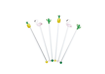 Barcraft Glass Cocktail Stirring Sticks - Yellow - Image 7
