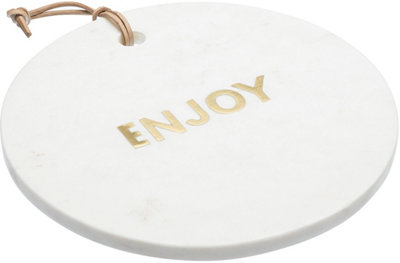 Artesà Artesa Round White Marble Cheese BoardServing Platter With Strap 25.5 Cm from B&Q