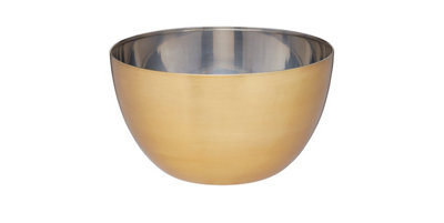 Masterclass Stainless Steel Brass Finish 24Cm Mixing Bowl from B&Q