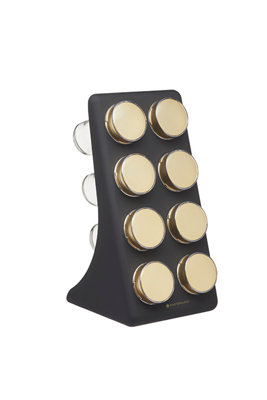 Masterclass Eight Jar Spice Rack With Matt Black And Brass Finish from B&Q