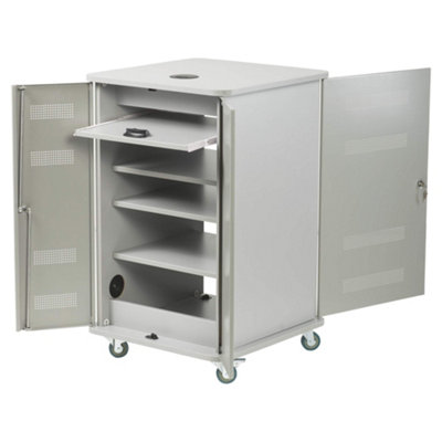Nobo Mobile Multimedia Projection Trolley With Locking Doors (Grey) from B&Q