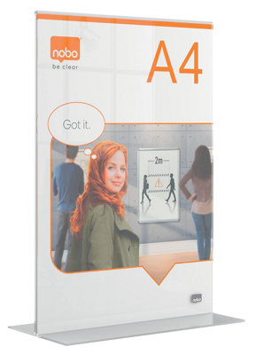 Nobo N:signage Premiumplus Acrylic Desk A4 from B&Q
