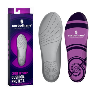 Sorbothane Cush N Step Insoles For Ultimate Comfort And Shock Absorption from B&Q