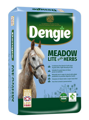  - Dengie Meadow Lite With Herbs 15 Kg Horse FeedLow Calorie (5 Mj / Kg) & Sugar Chaff For Leisure HorsesGood Doers & Ponies
