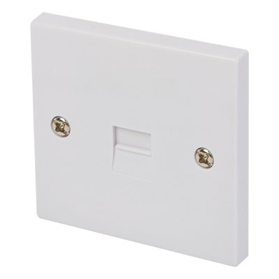 Slx White 1 Gang Master Telephone Socket 85mm from B&Q