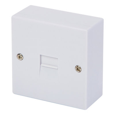 Slx White 1 Gang Telephone Socket 68mm from B&Q