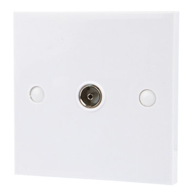 Slx White 1 Gang Plastic Coaxial Outlet White from B&Q