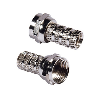 Slx F-Type Silver F ConnectorPack Of 4 from B&Q