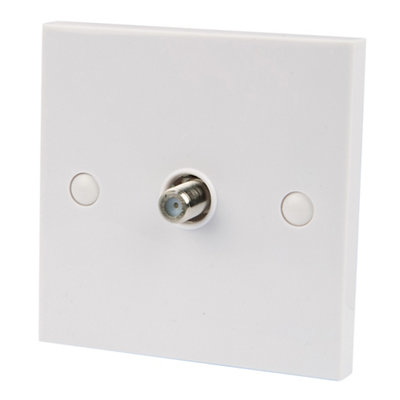 Slx White 1 Gang Gloss Plastic Outlet Plate White from B&Q
